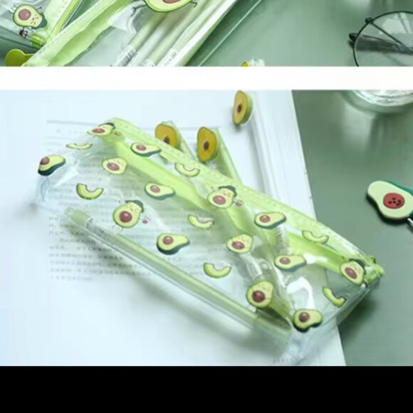 Avocado Transparent Zipper Pouch Pencil Bag - Picture 3 of 4